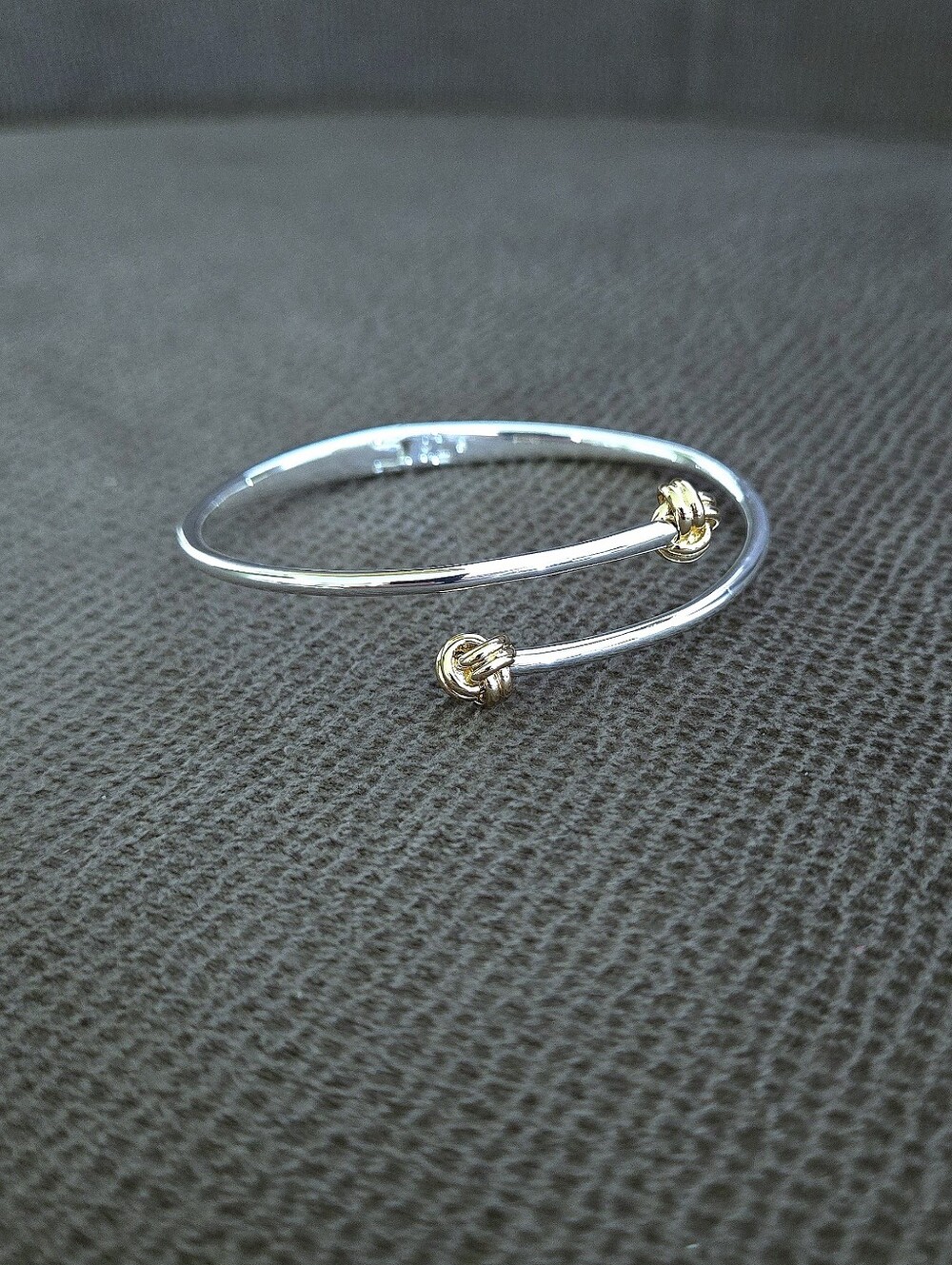 LAUREN Ralph Lauren Two✌️ Tone Knot Bypass Bangle Bracelet - NWT - Picture 2 of 16